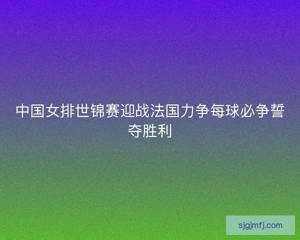 中国女排世锦赛迎战法国力争每球必争誓夺胜利 中国女排世锦赛迎战法国力争每球必争誓夺胜利