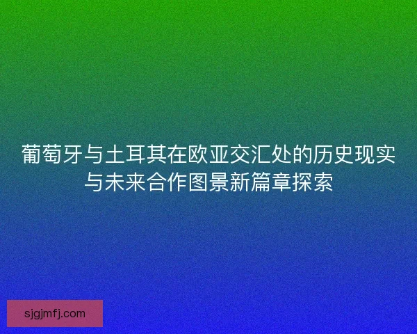 葡萄牙与土耳其在欧亚交汇处的历史现实与未来合作图景新篇章探索 葡萄牙与土耳其在欧亚交汇处的历史现实与未来合作图景新篇章探索